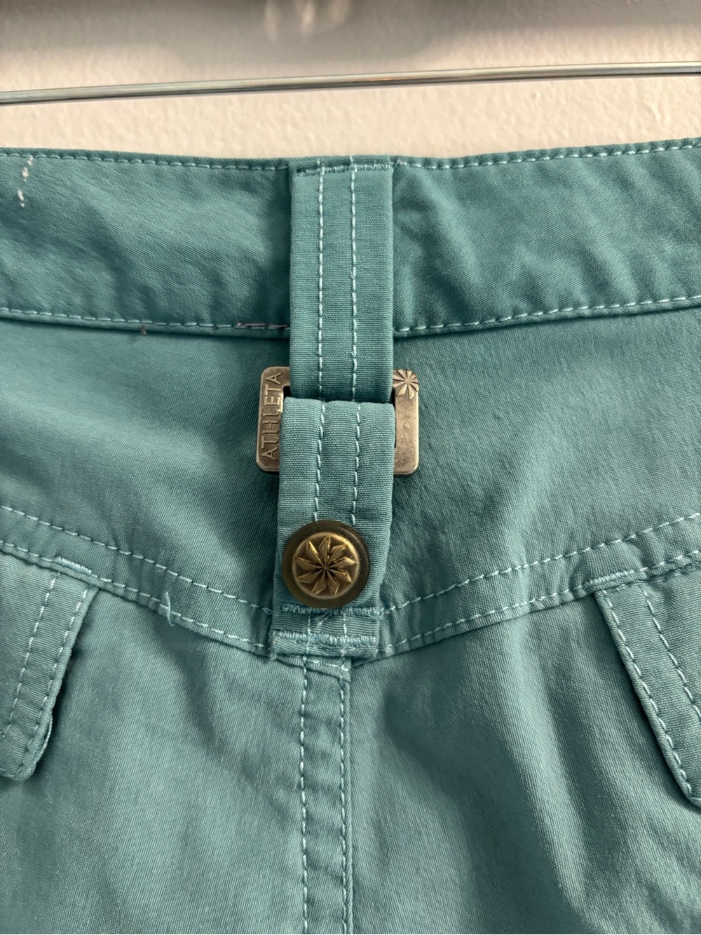 Athleta Trekkie Hiking Shorts Size 6 Teal Blue Green Outdoor Gorpcore Trail - Picture 7 of 14